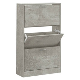 Vidaxl Shoe Cabinet Concrete Grey 63X24X103 Cm Engineered Wood - thumbnail 2
