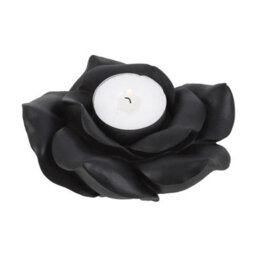 Black Rose Resin Tealight Candle Holder - thumbnail 2