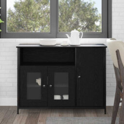 Walplus Sideboard Black Oak 100 X 35 X 75 Cm Engineered Wood - thumbnail 1