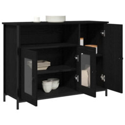 Walplus Sideboard Black Oak 100 X 35 X 75 Cm Engineered Wood - thumbnail 3