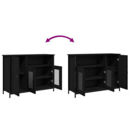 Walplus Sideboard Black Oak 100 X 35 X 75 Cm Engineered Wood - thumbnail 9