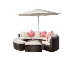 Giardino Monaco Luxury Large Rattan Garden Sofa Set - Brown - thumbnail 3