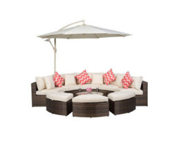 Giardino Monaco Luxury Large Rattan Garden Sofa Set - Brown - thumbnail 2