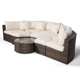 Giardino Monaco Luxury Large Rattan Garden Sofa Set - Brown - thumbnail 5