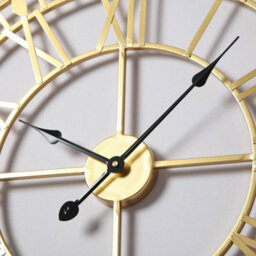 Eos - Skeleton Wall Clock With Roman Numerals - 60X60Cm - (Gold) - thumbnail 2