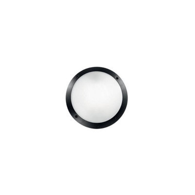 Ideal Lux Luminosa Lucia 1 Light Diffuser Outdoor Flush Ceiling / Wall Light Black Ip66, E27 - image 1