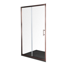 Homestylestore Copper Reversible Wet Room Sliding Door Shower Enclosure With Graphite Slate Effect Tray 1000 X 800mm - thumbnail 1