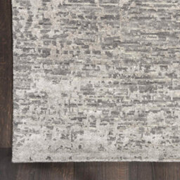 Grey Silver Wool Handmade Luxurious Modern,abstract Rug For Bedroom & Living Room-61Cm X 91Cm - thumbnail 7