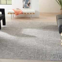 Grey Silver Wool Handmade Luxurious Modern,abstract Rug For Bedroom & Living Room-61Cm X 91Cm - thumbnail 3