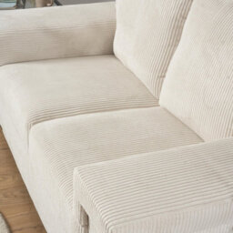 Bravich Enzo Corduroy Sofa - Cream, 2 Seater - thumbnail 3