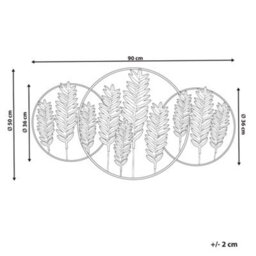 Beliani Wall Decor Leaf Copernicium 50 Cm Metal Gold - thumbnail 3