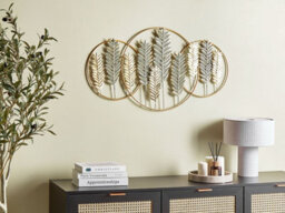 Beliani Wall Decor Leaf Copernicium 50 Cm Metal Gold - thumbnail 2