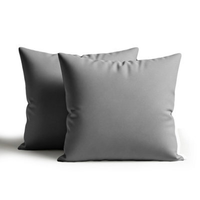 Waterproof Outdoor Garden Patio Cushion Cover And Inner Square Pack Of 2 Light Grey 45Cm X 45Cm - image 1