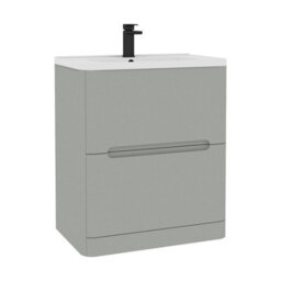 Royal Bathrooms Venice 700mm Dove Grey Floor Standing Bathroom Vanity Unit 2 Drawer With Ceramic Basin - 1 Tap Hole Basin - thumbnail 8