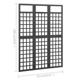 Berkfield Durable 3-Panel Room Divider/trellis Solid Fir Wood Black 121X180 Cm - thumbnail 6