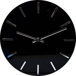 Hanging Modern Black Wall Clock Battery Powered 29Cm Round Frameless Home Decoration Time Organise - thumbnail 1
