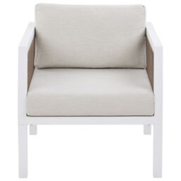 Beliani Garden Lounge Set With Table 5 Seater Borello Metal White - thumbnail 5