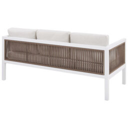 Beliani Garden Lounge Set With Table 5 Seater Borello Metal White - thumbnail 9