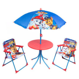Relsy Kids Outdoor Patio Set Paw Patrol: Table, 2X Chairs, Parasol - Garden Furniture For Children - thumbnail 1