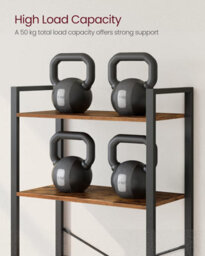 Songmics 5 Tier Shelf Bookcase, Storage Unit, With Steel Frame, For Any Spaces, Industrial, Rustic Brown And Black - thumbnail 6