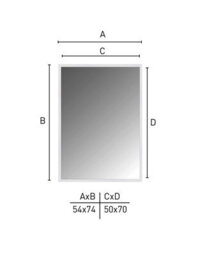Nielsen Armfield Metal Rectangle Wall Mirror, Matt Silver, 50 X 70Cm - thumbnail 6