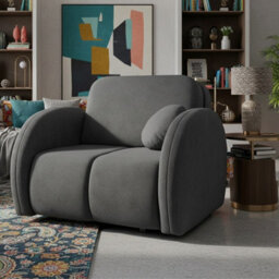 Armchair Convertible To Single Bed With Storage Viva Comfy I Graphite - thumbnail 1