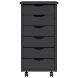 Walplus Rolling Cabinet With Drawers Moss Grey Solid Wood Pine - thumbnail 5