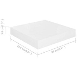 Berkfield Floating Wall Shelves 2 Pcs High Gloss White 23X23.5X3.8 Cm Mdf - thumbnail 8