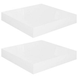 Berkfield Floating Wall Shelves 2 Pcs High Gloss White 23X23.5X3.8 Cm Mdf - thumbnail 2