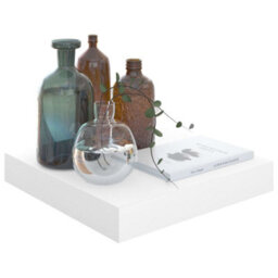 Berkfield Floating Wall Shelves 2 Pcs High Gloss White 23X23.5X3.8 Cm Mdf - thumbnail 3