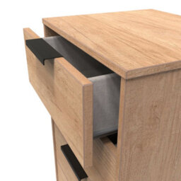 Osaka 5 Drawer Tall Bedside Cabinet In Nebraska Oak (Ready Assembled) - thumbnail 5
