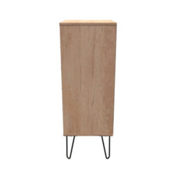 Osaka 5 Drawer Tall Bedside Cabinet In Nebraska Oak (Ready Assembled) - thumbnail 2