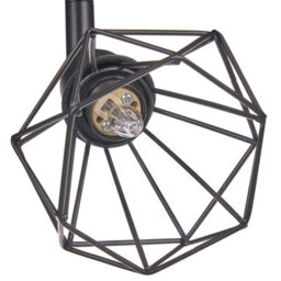 Beliani Ceiling Lamp Black 4-Light Cage Shades, Adjustable Arms, Gloss Iron Finish (W66 X D10 X H18Cm) - thumbnail 5