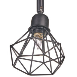 Beliani Ceiling Lamp Black 4-Light Cage Shades, Adjustable Arms, Gloss Iron Finish (W66 X D10 X H18Cm) - thumbnail 6