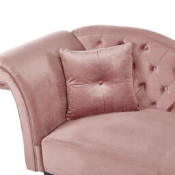 Beliani Left-Hand Chaise Longue Lattes Velvet Pink - thumbnail 6