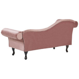 Beliani Left-Hand Chaise Longue Lattes Velvet Pink - thumbnail 5