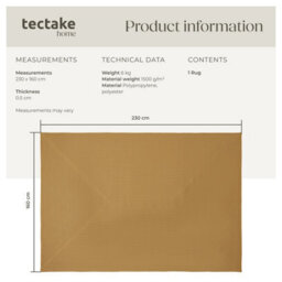 Tectake Rug Raya In Boho Style For Indoor And Outdoor, Durable, Easy-Care Materials 160 X 230 Cm - Brown - thumbnail 6