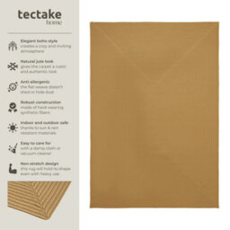 Tectake Rug Raya In Boho Style For Indoor And Outdoor, Durable, Easy-Care Materials 160 X 230 Cm - Brown - thumbnail 2