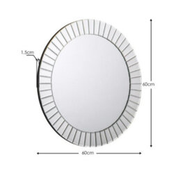 Julian Bowen Sonata Glass Wall Mirror, Glass Frame, Round, Wall Mounted, Horizontal Or Veritcal, 60 X 60 X 2Cm - thumbnail 3