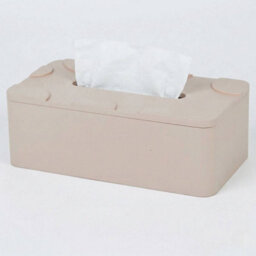 Urbn-Living Wooden Tissue Box Cover Holder, Modern Refillable Dispenser Case - Terracotta - thumbnail 1
