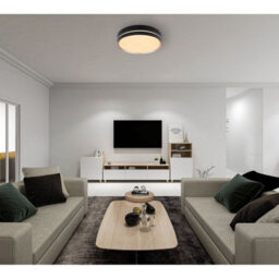 Luminosa Lighting Luminosa Manni 38.5Cm Integrated Led Semi Flush Ceiling Light Black Led Dimmable 2700-6500K Remote Control - thumbnail 7