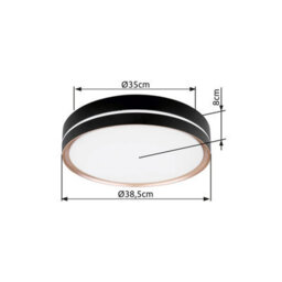Luminosa Lighting Luminosa Manni 38.5Cm Integrated Led Semi Flush Ceiling Light Black Led Dimmable 2700-6500K Remote Control - thumbnail 9