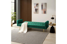 Home Detail Windsor Sofa Bed, Green Velvet Gold Legs - thumbnail 2