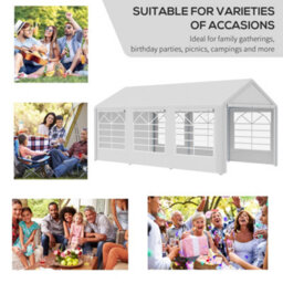 Outsunny 6M X 3M Heavy Duty Carport Outdoor Car Canopy Shelter Party Tent - thumbnail 7