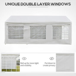 Outsunny 6M X 3M Heavy Duty Carport Outdoor Car Canopy Shelter Party Tent - thumbnail 4