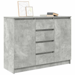 Berkfield Sideboard With Drawers Concrete Grey 100.5X35X76 Cm Engineered Wood - thumbnail 4