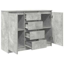 Berkfield Sideboard With Drawers Concrete Grey 100.5X35X76 Cm Engineered Wood - thumbnail 5