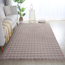 Orbie Washable Low Pile Super Soft Living Room Area Rug Machine Carved Ridge-Furrow Design Beige 200 X 280 Cm - thumbnail 7