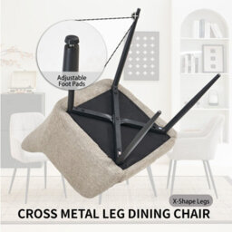 Sonara Ergonomic Dining Chairs Set Of 4 With Plush Chenille Upholstery And Metal Legs - thumbnail 6