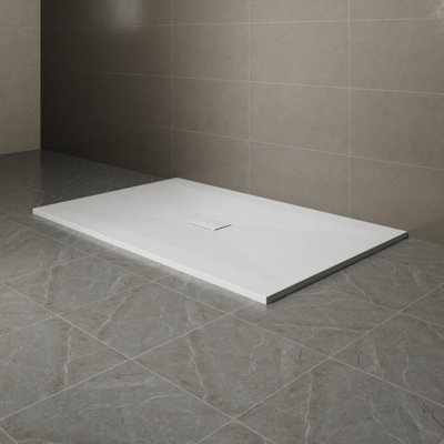 Sundaze 1700 X 1000mm Smc White Rectangle Slate Effect Bathroom Shower Tray - image 1